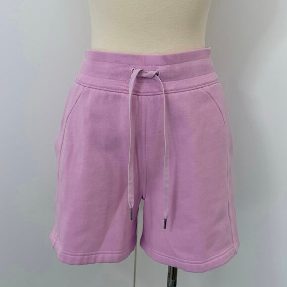 Lululemon Scuba High-Rise Short 5" Cotton Terry in Vitapink Pink 6 Women's - Picture 2 of 9